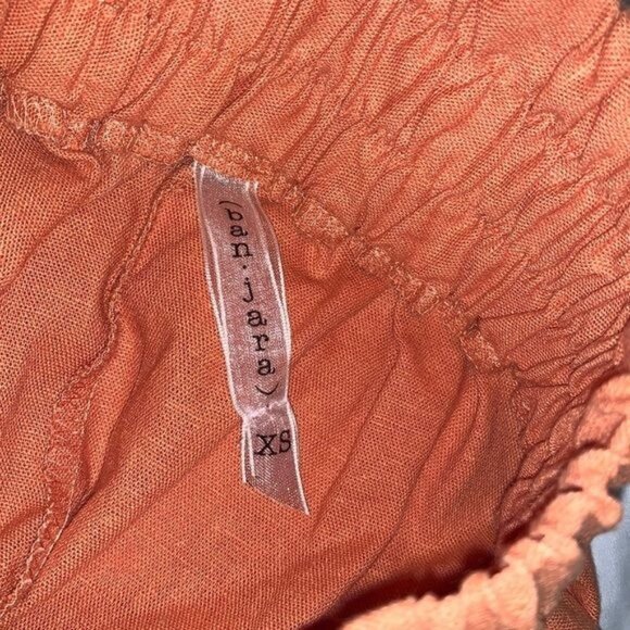 Banjara XS Rust Linen/Rayon Blend Elastic Waist Women’s Pants - Picture 5 of 11